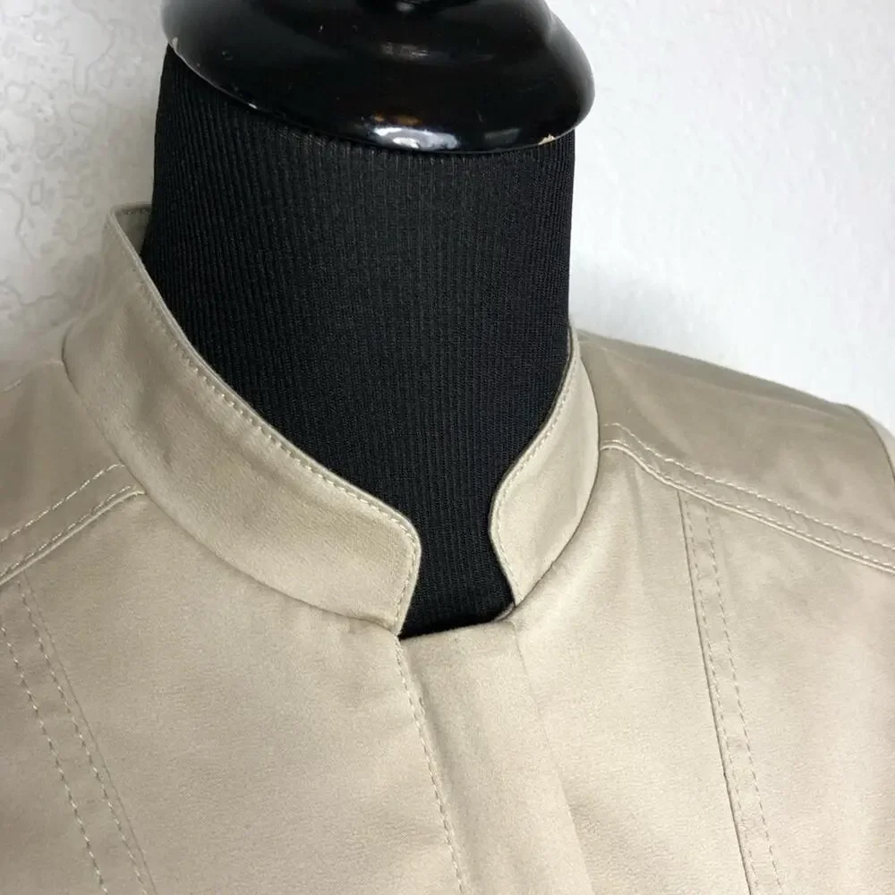 WHBM cream tan zip front blazer jacket size 2